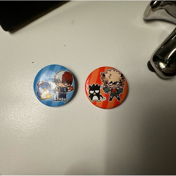 My Hero Academia, Shoto Todoroki and Katsuki Bakugou Anime Pins - Picture 3 of 4
